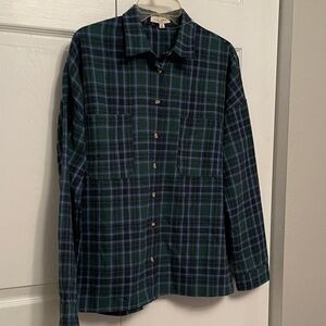 NWOT L.A. HEARTS Men’s Plaid Flannel Button Down Shirt Untucked Straight Hem